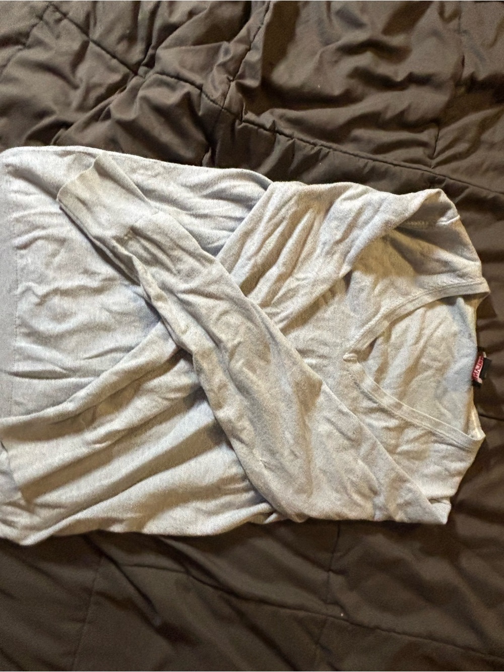 Light blue V-Neck Long Sleeve Top